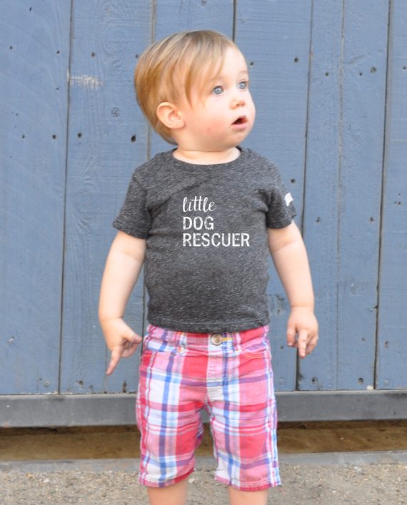 Ecofriendly tshirt, made from recycled bottles and organic cotton. Includes donation to save dogs! at Trendy Little Sweethearts