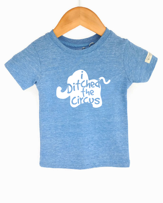 Cute eco-friendly tshirt for kids, made from recycled bottles and organic cotton. Includes a donation to save elephants! at Trendy Little Sweethearts