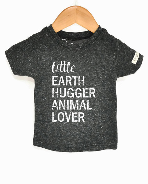 Ecofriendly kids tee, made from recycled bottles and organic cotton. Includes donation to save animals! at Trendy Little Sweethearts