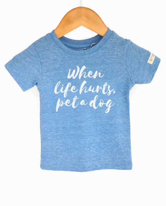 Ecofriendly kids shirt, made from recycled bottles and organic cotton. Includes donation to save dogs! at Trendy Little Sweethearts