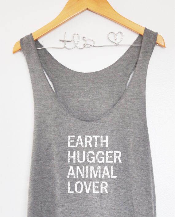 Eco conscious bamboo and organic cotton raw edge tank top to help animals | Trendy Little Sweethearts