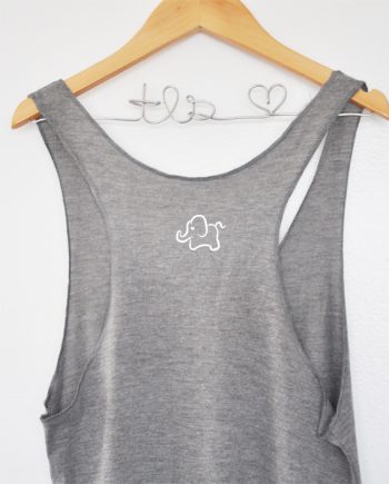 Eco conscious bamboo and organic cotton raw edge tank top to help elephants | Trendy Little Sweethearts