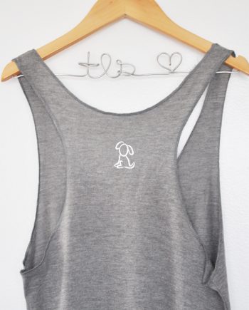 Eco conscious bamboo and organic cotton raw edge tank top to help dogs | Trendy Little Sweethearts