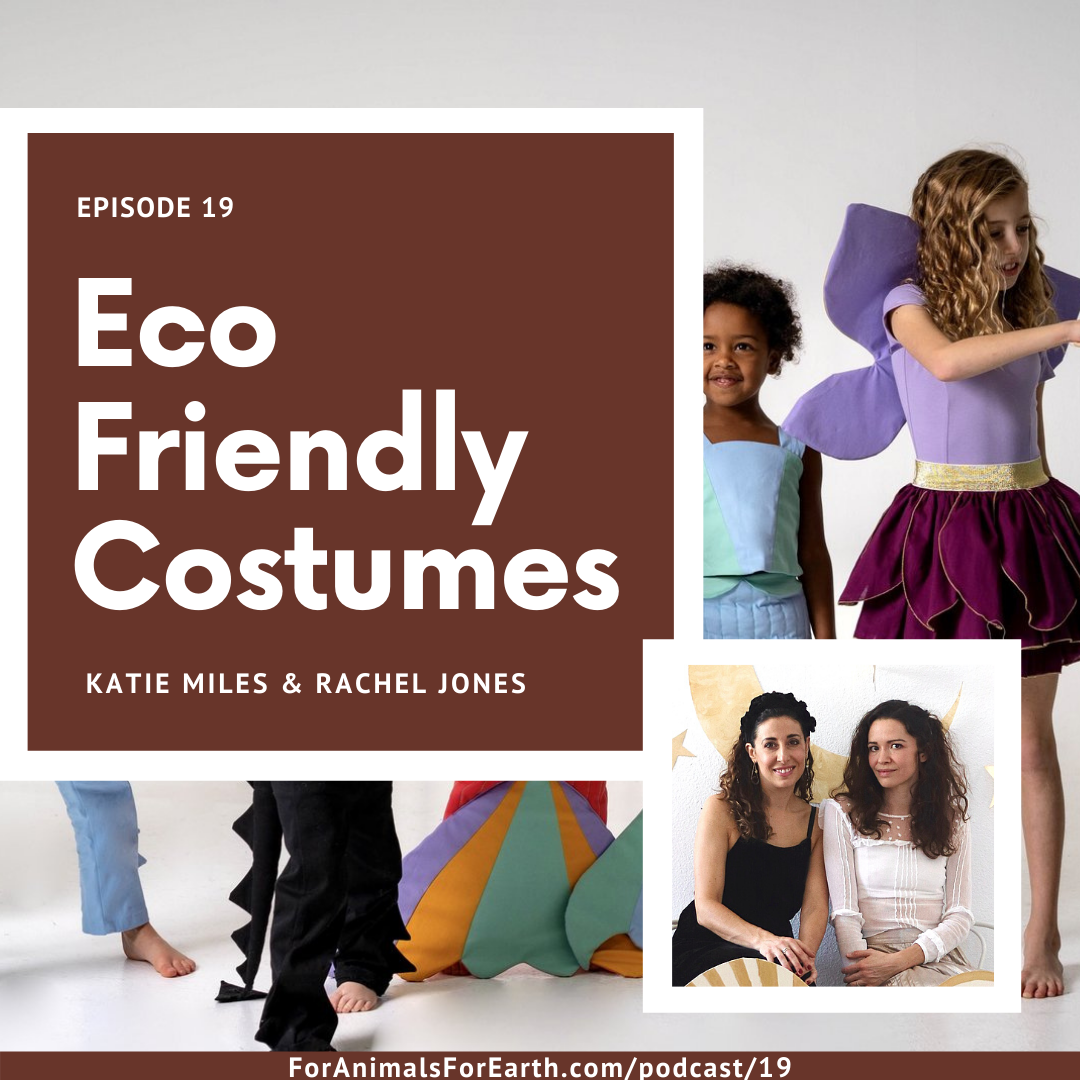 Eco friendly costumes with Katie Miles and Rachel Jones of Hijinks Costumes. They make durable costumes that will last for many years from natural, biodegradable and recyclable fabrics, often coming from deadstock that would otherwise be in a landfill. Hear their story in episode 19 of the For Animals. For Earth. podcast.