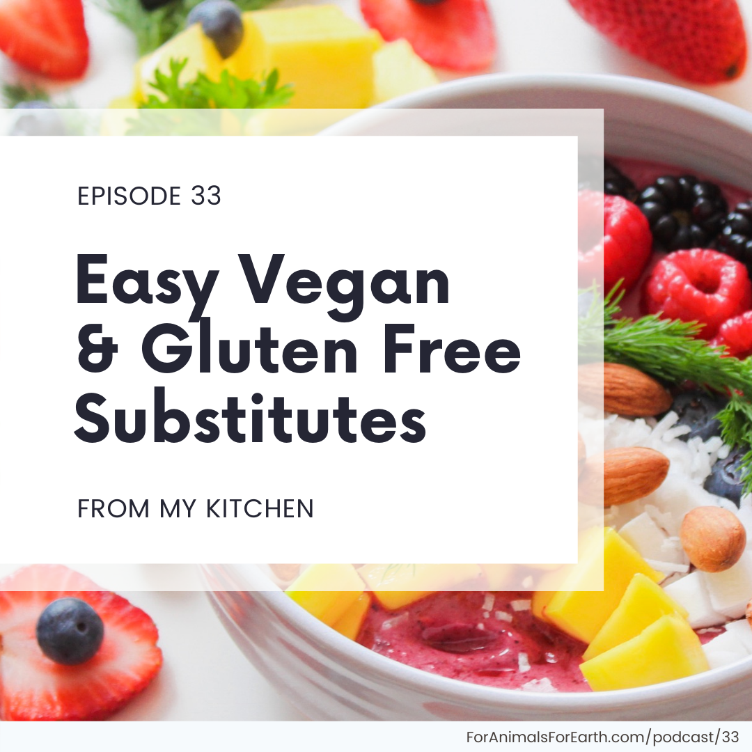 Easy vegan and gluten free substitutes for your kitchen. For Animals For Earth